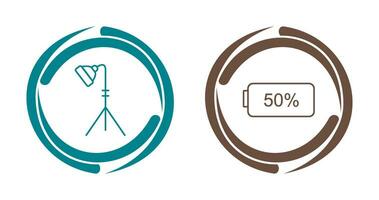 light stand and half battery Icon vector