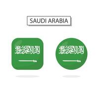 Flag of Saudi Arabia 2 Shapes icon 3D cartoon style. vector