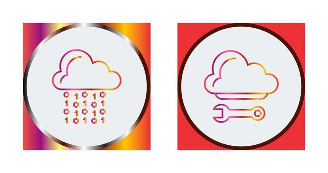 Cloud Coding and Cloud Computing Icon vector