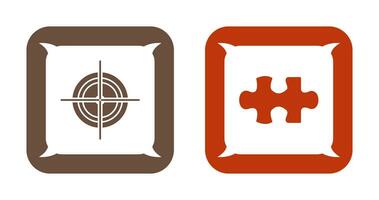 Target and Puzzle Piece Icon vector