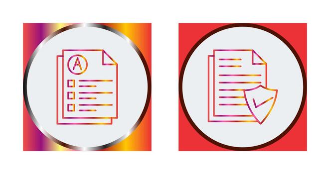 Exam and Valid Document Icon vector