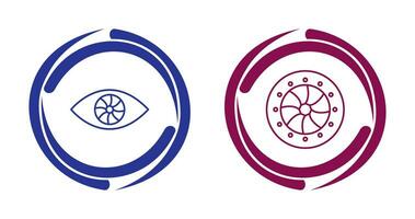 eye and optical diaphram Icon vector