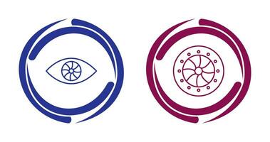 eye and optical diaphram Icon vector