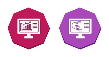 Graph and Pie Chart Icon vector