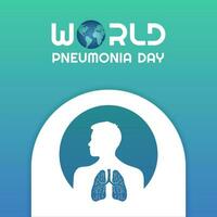 World Pneumonia Day 12 November, minimalist poster design with a picture of the lungs vector