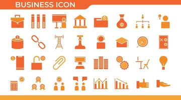 Business and management icon set. Businessman icons collection. Teamwork, meeting, efficiency, task, focus, workflow, growth, project management, automation, productive. Vector solid symbol.