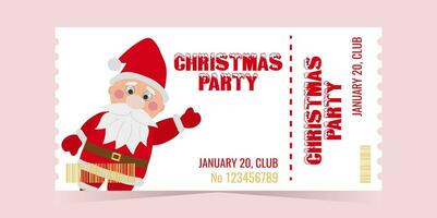 Christmas Party Ticket layout template card design vector