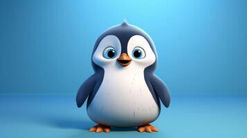 a cute little Penguin in Disney cartoon style. Generative AI photo