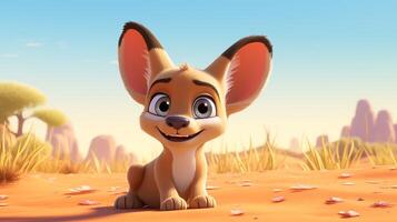 a cute little Jackal in Disney cartoon style. Generative AI photo