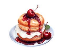 sufganiyot cake ai generative png