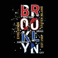 brooklyn slogan tee graphic typography for print t shirt illustration vector art vintage