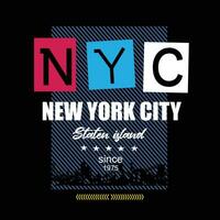 New York City slogan tee graphic typography for print t shirt illustration vector art vintage