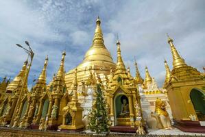 Exterior of the Shwedagon Pagoda a Golden Pagoda in Yangon, Rangoon, Myanmar, Asia photo