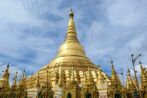 Exterior of the Shwedagon Pagoda a Golden Pagoda in Yangon, Rangoon, Myanmar, Asia photo