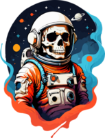 Skull Astronaut Clip Art AI Generative png