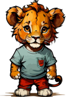 bébé Lion agrafe art ai génératif png