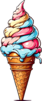 Ice Cream Cone Clip Art AI Generative png