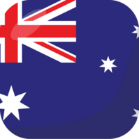 Australia flag square 3D cartoon style. png