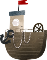 zee vervoer illustratie. schattig kinderachtig clip art met schip. nautische png