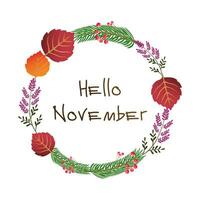 Hello November frame vector