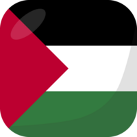 Estado do Palestina bandeira quadrado 3d desenho animado estilo. png