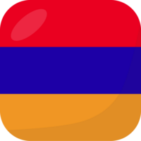 Armenia flag square 3D cartoon style. png