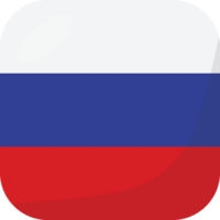 Russia flag square 3D cartoon style. png