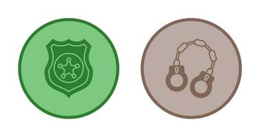 Police shield and Handcuff Icon vector