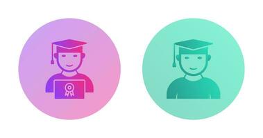 Student Holding Degree and Male Graduate Icon vector