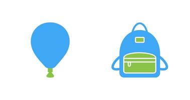 balloon and bag pack Icon vector