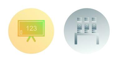 Classroom Board and Bookstand  Icon vector