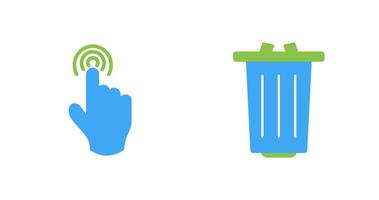 danger of hand press and garbage Icon vector