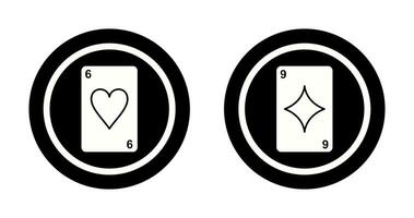 heart cards and diamonds card Icon vector