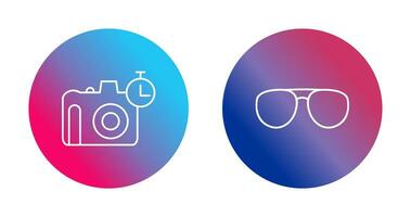 glasses and timer on camera Icon vector