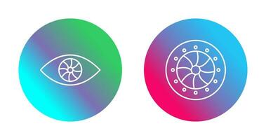 eye and optical diaphram Icon vector