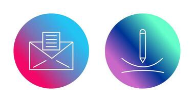 email documents and draw curve Icon vector