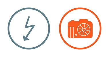 flash and camera Icon vector