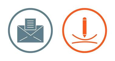 email documents and draw curve Icon vector