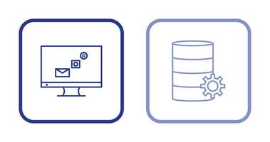 digital márketing y base de datos administración icono vector