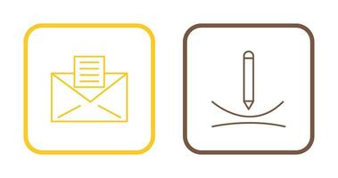 email documents and draw curve Icon vector