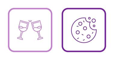 Wine and Cookie Icon vector