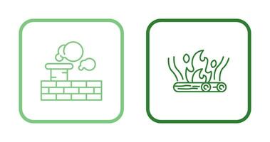 Chimney and Bonfire Icon vector