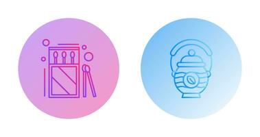 Matches and Teapot Icon vector