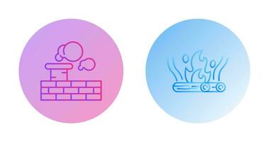 Chimney and Bonfire Icon vector