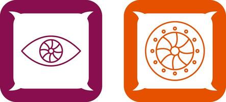 eye and optical diaphram Icon vector