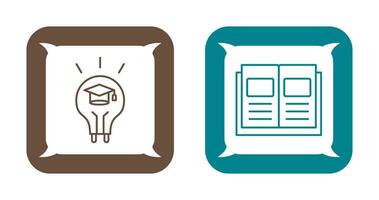 Light Bulb and Ebook Icon vector