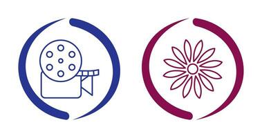 video reel and flower Icon vector