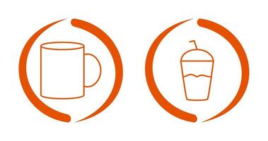 Coffee mug and Frappe Icon vector