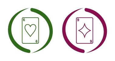 heart cards and diamonds card Icon vector