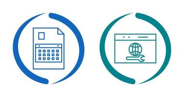 content planning and web support  Icon vector